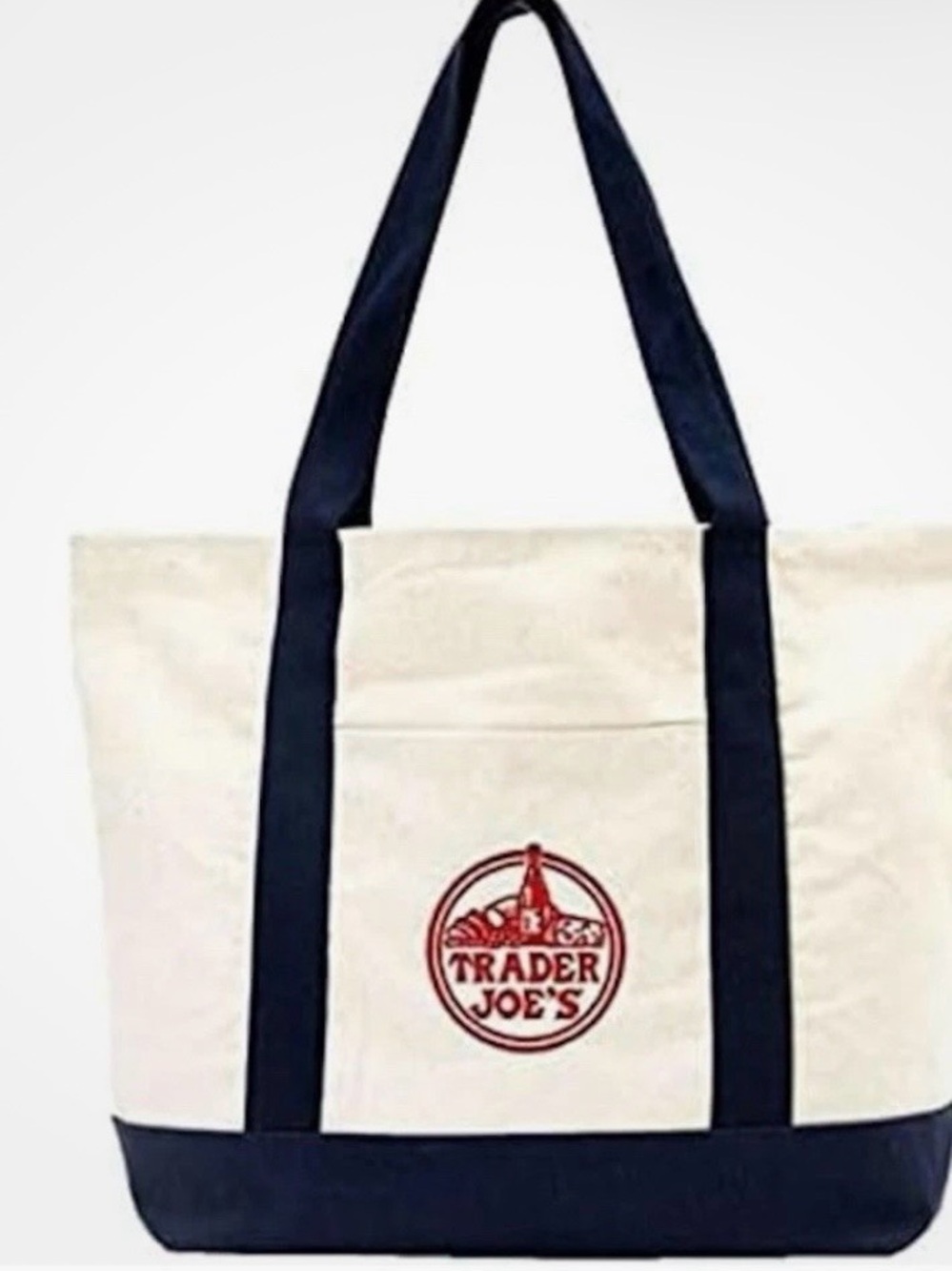 Trader Joe’s Large Reusable Canvas Navy Tote Bag